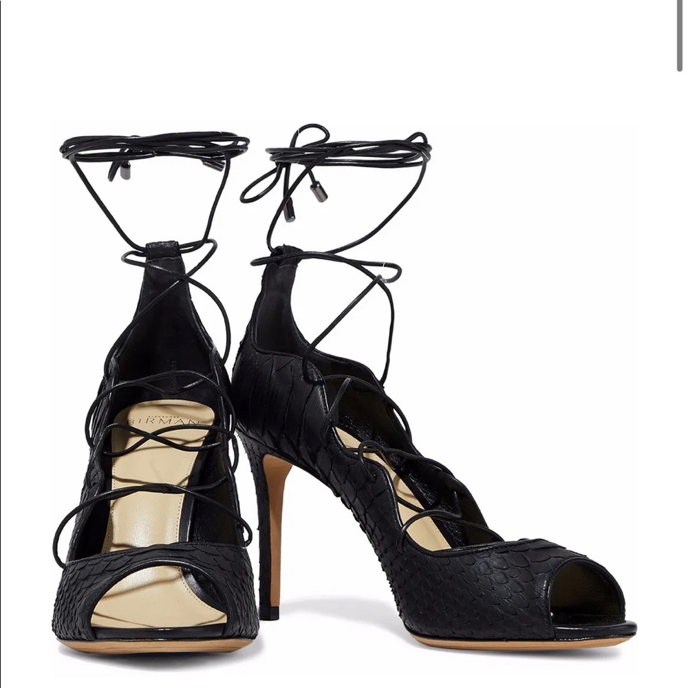 Alexandre Birman Donna Python Lace-Up High-Heel - image 1
